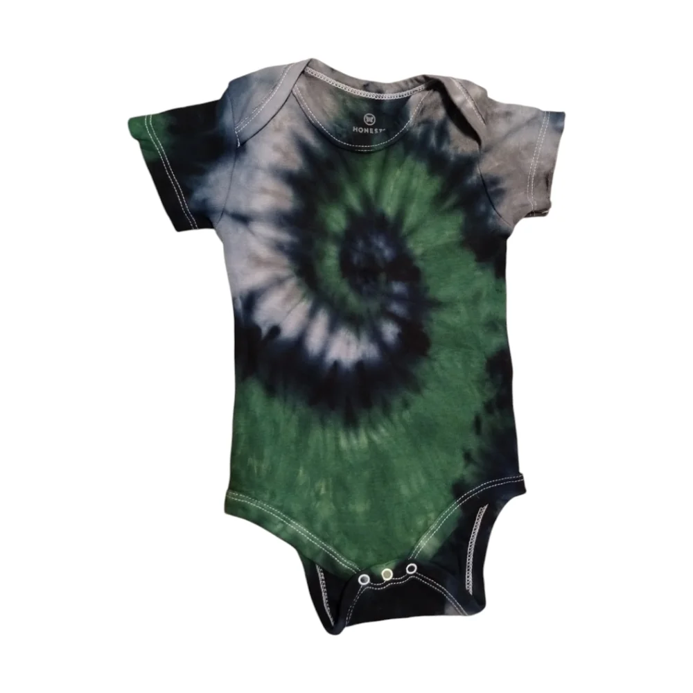 Slytherin Inspired 6-9 Months Tie Dye Spiral Onesie - Picture 5 of 5